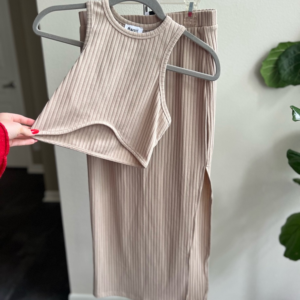 Princess Polly Ribbed Tan Set